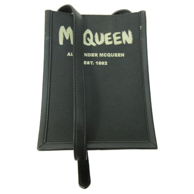 【中古】アレキサンダーマックイーン ALEXANDER MCQUEEN 美品 ナイロン ロゴ ショルダーバッグ クロスボディ 黒