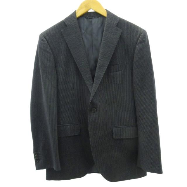 【中古】美品 ロロピアーナ生地 130s シングルスーツ セットアップ イタリア生地 グレー系 上165cm 下170cm 約M_1