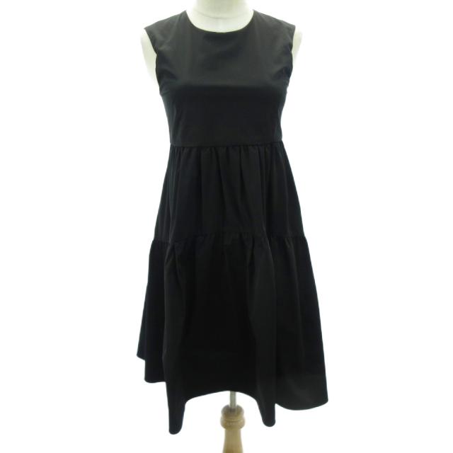 【中古】フォクシーニューヨーク FOXEY NEW YORK ワンピース スカート ロング 黒 ブラック 38 約M 27673-NAOFA311-4