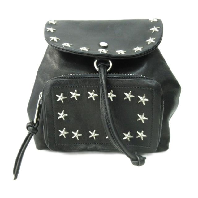 【中古】ジミーチュウ スキ スタースタッズ 2way リュックサック デイパック ショルダーバッグ レザー 黒 ブラック