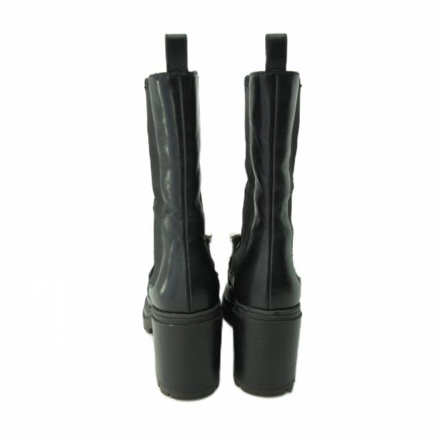 【中古】セルジオロッシ 23AW  バイカープリンス サイドゴアブーツ クリスタル ビジュー 黒 ブラック  35.5 約22.5cm 中古】セルジオロッシ 23AW バイカープリンス サイドゴアブーツ