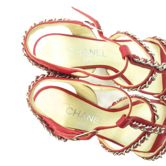中古】シャネル CHANEL ココマーク パンプス チェーン チャンキー
