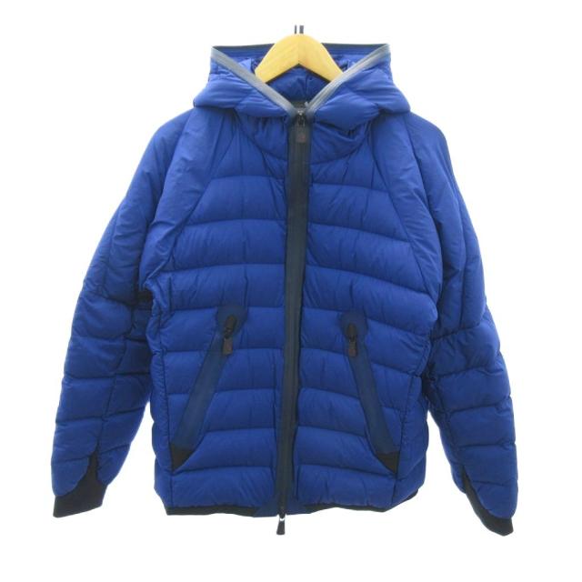 【中古】モンクレール MONCLER 美品 BARNAVE ダウンジャケット ジップアップ ロゴ パッチ 2 青 ブルー H20971A00023