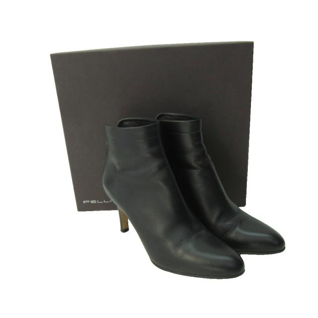 【中古】ペリーコ PELLICO 美品 TAXI タキシー ショートブーツ アーモンドトゥ バックジップ ブラック 36.5 約23.5cm_8