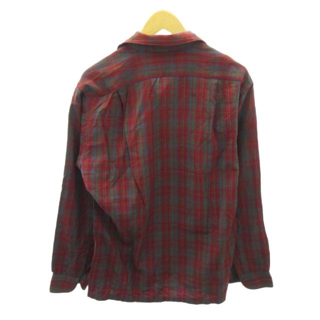 【中古】ペンドルトン PENDLETON ヴィンテージ 50s ボードシャツ オープンカラー 開襟 チェック柄 ウール M 赤 緑_1