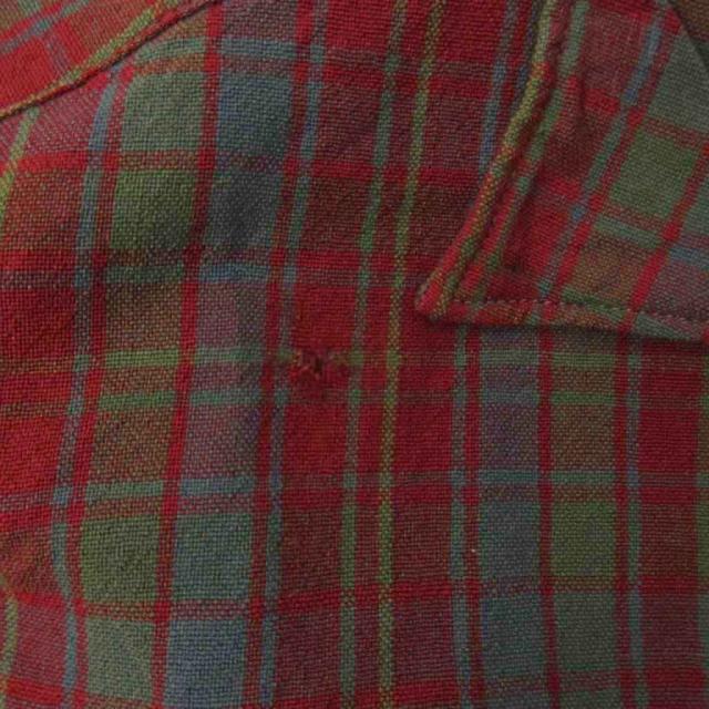 【中古】ペンドルトン PENDLETON ヴィンテージ 50s ボードシャツ オープンカラー 開襟 チェック柄 ウール M 赤 緑_6