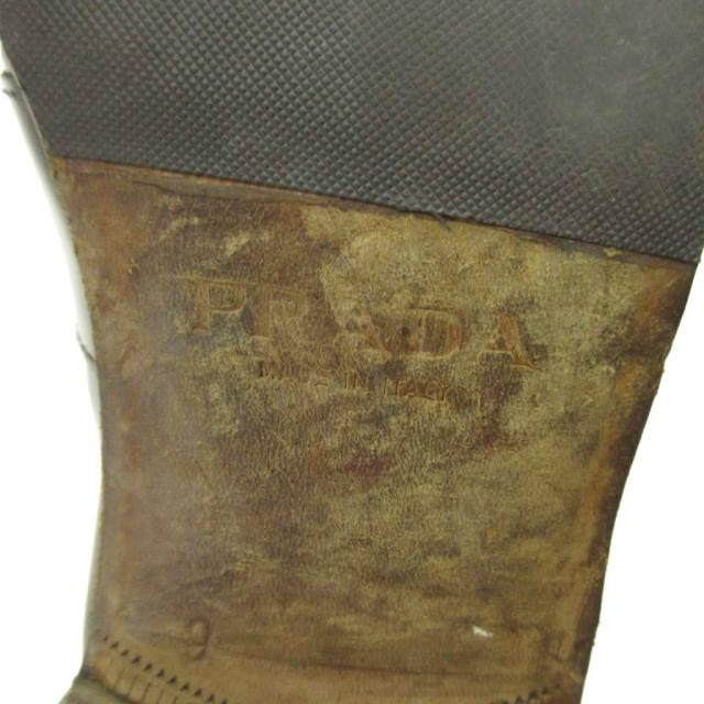 【中古】プラダ PRADA ローファー シューズ レザー バイカラー 9 27.0cm 茶 ブラウン ベージュ 1120 メンズ