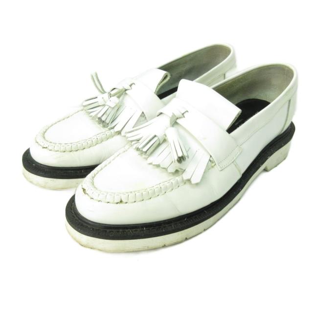 【中古】ローク Loake タッセル ローファー レザーシューズ 革靴  英国製 白 ホワイト 約26.5cm メンズ