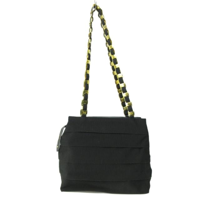 【中古】サルヴァトーレフェラガモ ヴァラリボン キャンバス チェーン ショルダーバッグ トート