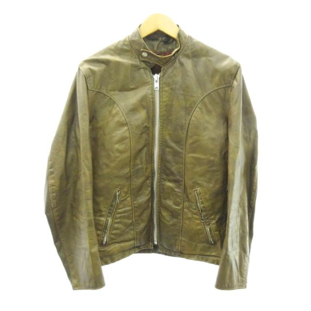 【中古】ショット 70s〜 ヴィンテージ レザー シングル ライダースジャケット ボアライナー付 TALONジップ 38 約M