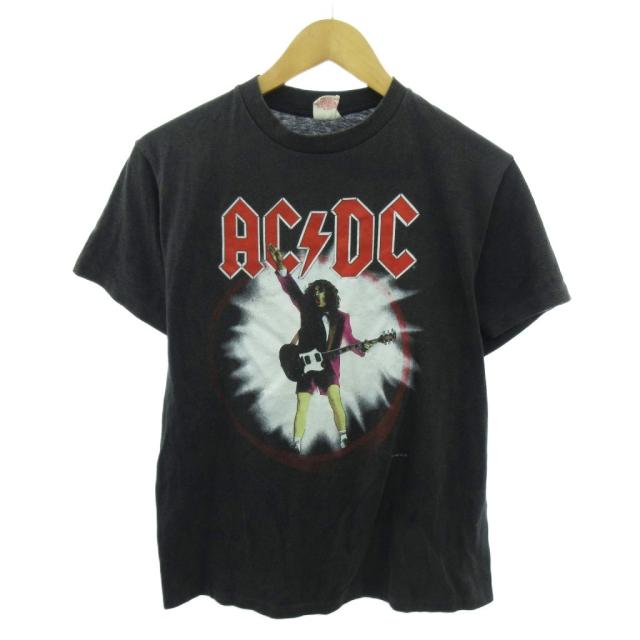 【中古】ヴィンテージ VINTAGE ロイヤル  ボディ 88年 ACDC ツアーTシャツ プリント 半袖 L 黒 ブラック 1206 メンズ