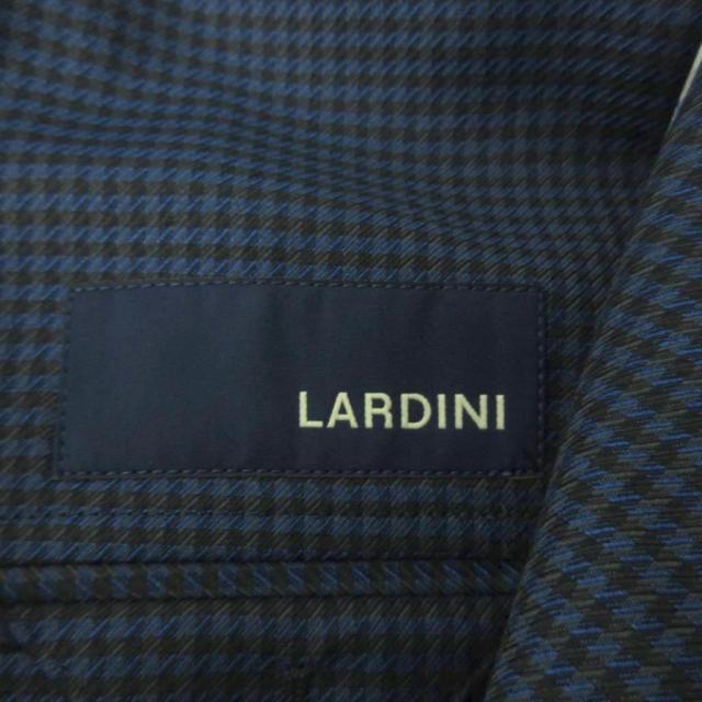 【中古】ラルディーニ LARDINI 美品 スーツ セットアップ テーラードジャケット パンツ チェック柄 ウール 48 紺_6