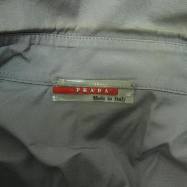 【中古】プラダスポーツ PRADA SPORT 00s シャツ 比翼ボタン ロゴ グレー M メンズ_2