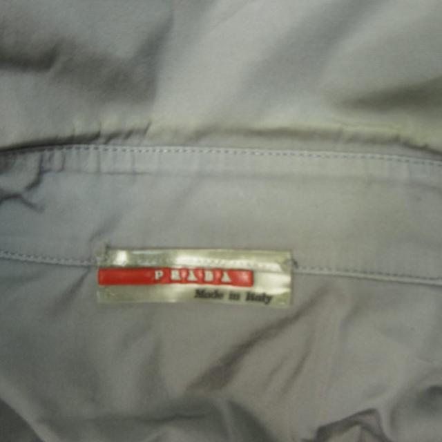 【中古】プラダスポーツ PRADA SPORT 00s シャツ 比翼ボタン ロゴ グレー M メンズ_5