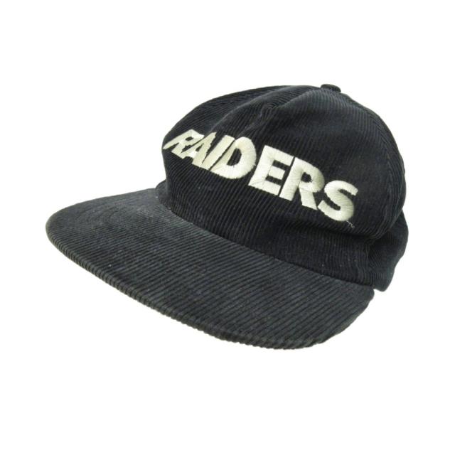 【中古】ヴィンテージ VINTAGE 80s〜 レイダース キャップ コーデュロイ 黒 ブラック メンズ