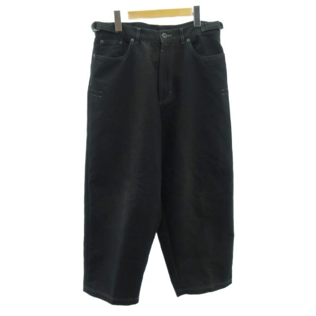 【中古】ヴァレンティノ ヴァレンチノ  VALENTINO 美品 近年 ワイド パンツ スラックス 黒 ブラック 46 約L