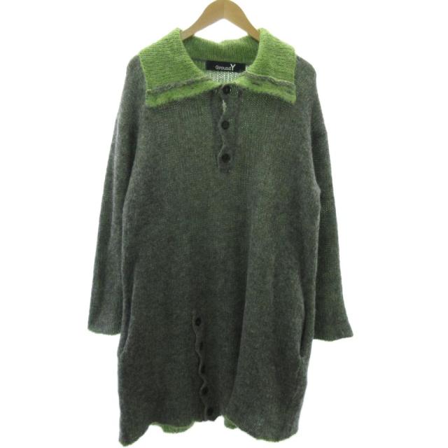 【中古】グラウンドワイ ヨウジヤマモト GroundY 23AW ロング モヘアミックス ウール ニット グレー 3 約L GC-K05-901