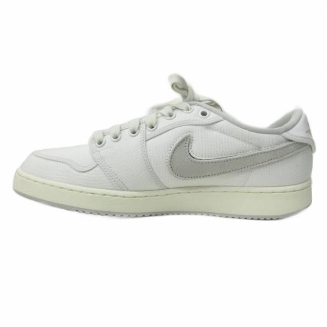 【中古】未使用品 ナイキ × ユニオン コラボ エアジョーダン Air jordan 1 KO LOW White canvas スニーカー 白