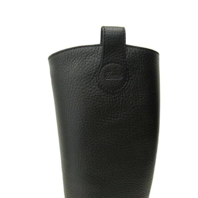 【中古】グッチ GUCCI ロング ブーツ レザー ヒール 黒 ブラック 37 約23.5cm 317032 レディース_2