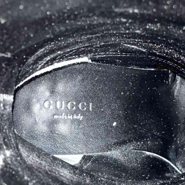 【中古】グッチ GUCCI ロング ブーツ レザー ヒール 黒 ブラック 37 約23.5cm 317032 レディース_4