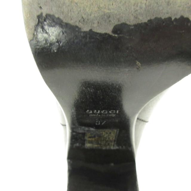 【中古】グッチ GUCCI ロング ブーツ レザー ヒール 黒 ブラック 37 約23.5cm 317032 レディース_6
