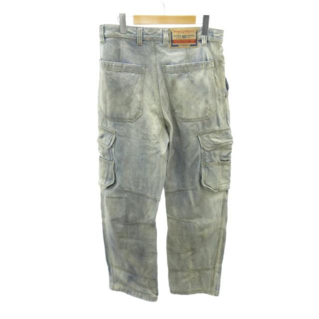 【中古】ディーゼル DIESEL 美品 近年 デニム カーゴパンツ ヴィンテージ加工 28 インディゴブルー D-FISH-CARGO-S1