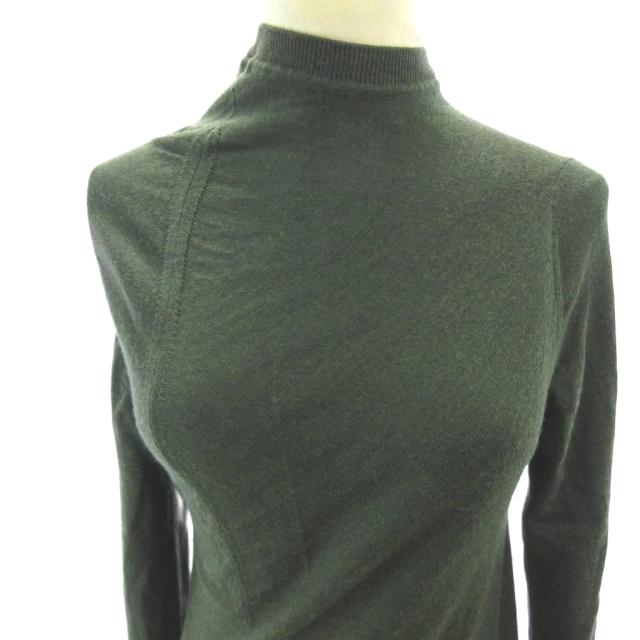 【中古】ジルサンダー JIL SANDER 美品 近年 変形 ニット セーター ねじれ加工 緑 グリーン系 34 約XS_4