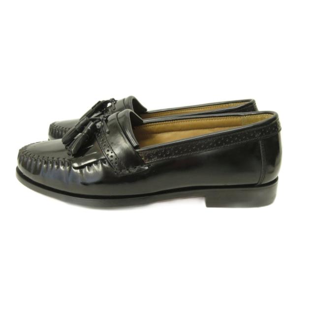 【中古】ジーエイチバス G.H.Bass & Co. NILES キルト タッセル ローファー フリンジ 革靴 7.5 約25.5cm 黒 ブラック_1