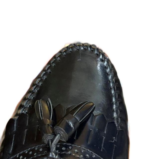 【中古】ジーエイチバス G.H.Bass & Co. NILES キルト タッセル ローファー フリンジ 革靴 7.5 約25.5cm 黒 ブラック_7