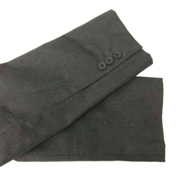 【中古】エンポリオアルマーニ EMPORIO ARMANI スーツ セットアップ ジャケット パンツ 総裏 シングル 46 黒 グレー_6