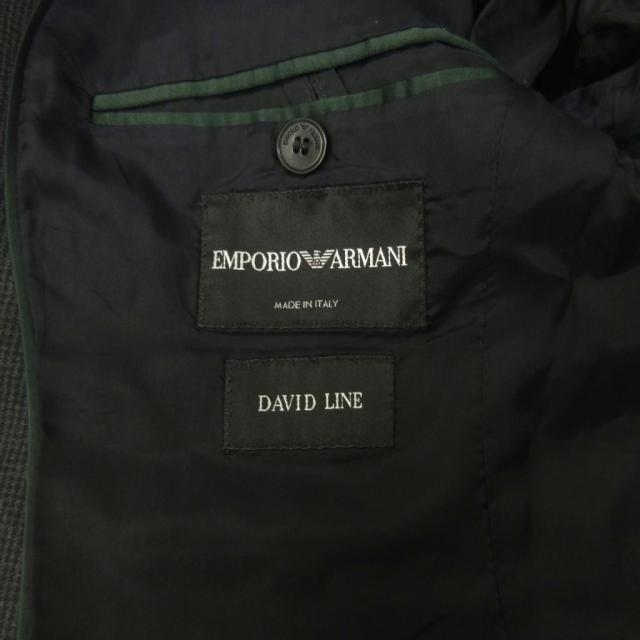 【中古】エンポリオアルマーニ EMPORIO ARMANI スーツ セットアップ ジャケット パンツ 総裏 シングル 46 黒 グレー_7