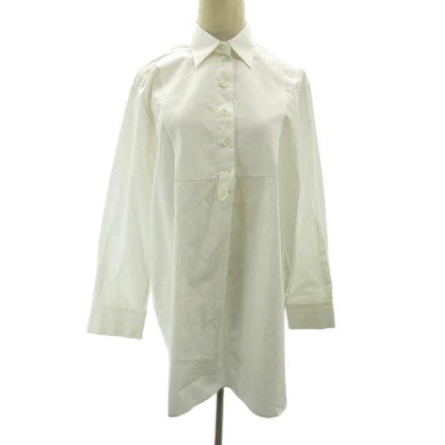 【中古】セリーヌ CELINE フィービー期 タキシードシャツ ブラウス ハーフボタン 白 ホワイト 36 約S レディース