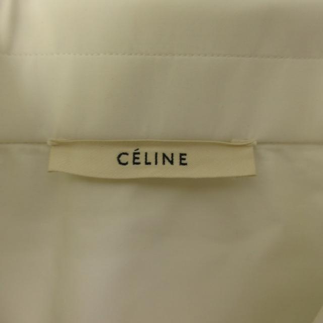 【中古】セリーヌ CELINE フィービー期 タキシードシャツ ブラウス ハーフボタン 白 ホワイト 36 約S レディース_3