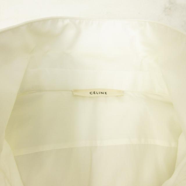 【中古】セリーヌ CELINE フィービー期 タキシードシャツ ブラウス ハーフボタン 白 ホワイト 36 約S レディース_8