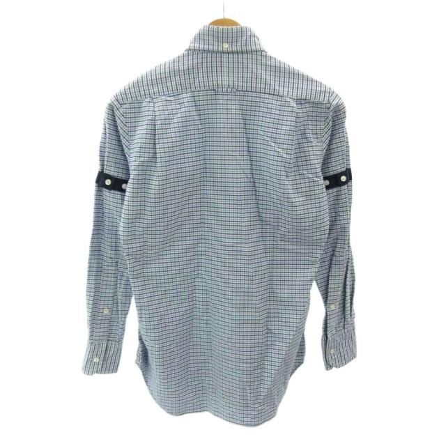 【中古】トムブラウン THOM BROWNE ボタンダウン BDシャツ チェック柄 長袖 USA製 00 白 青 ホワイト ブルー 0419_1