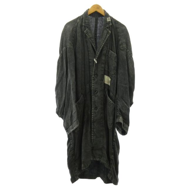 【中古】ミハラヤスヒロ MIHARA YASUHIRO 24SS MMY ミハラヤスヒロ ロングコート ウォッシュド加工 リネン 44 約L