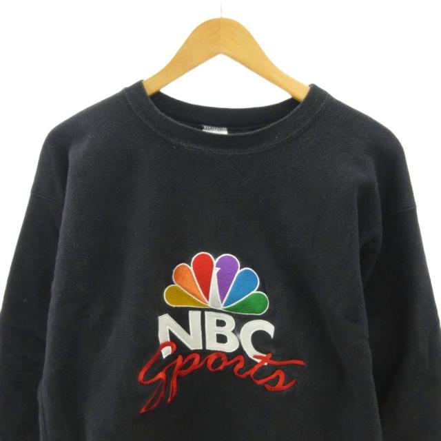 【中古】はやりっ子 リバースウィーブ 90s 流汗 調教師 ロゴタイプ 刺しゅう NBC SPORT XXL 黒 黒いこと メンズ