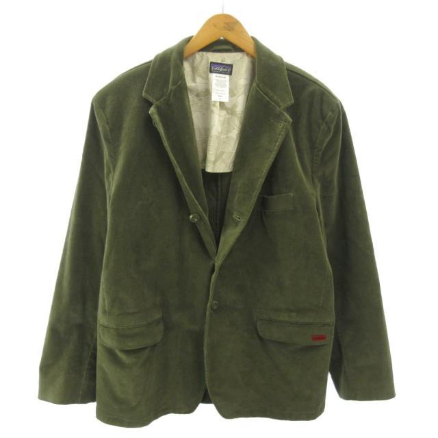 【中古】パタゴニア Patagonia スポークンワードジャケット コーデュロイ テーラード 3B エルボーパッチ L カーキ