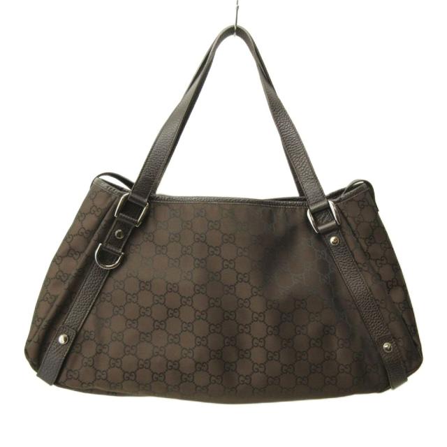 【中古】グッチ GUCCI 美品 GG アビー トートバッグ 総柄 ナイロン レザー 293578 0503 レディース