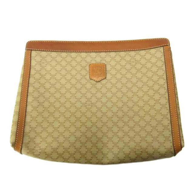 【中古】セリーヌ CELINE オールド 美品 セカンドバッグ クラッチバッグ マカダム 総柄 パッチ PVCコーティング