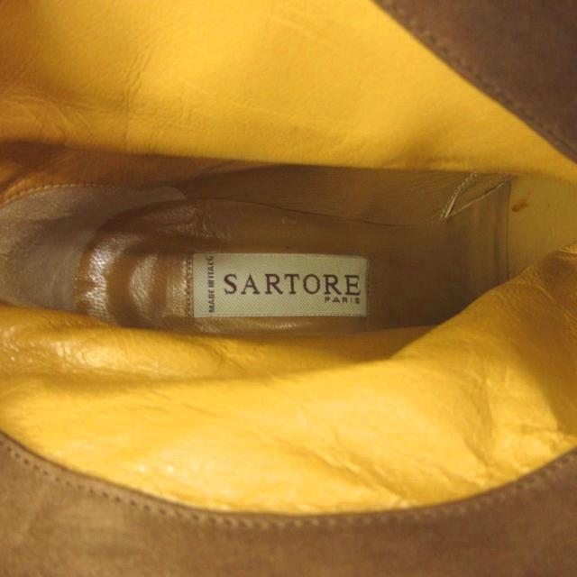 【中古】サルトル SARTORE 美品 Y2K ウエスタン ショートブーツ シューズ スエード フリンジ 40 25.5cm 茶 ブラウン_7