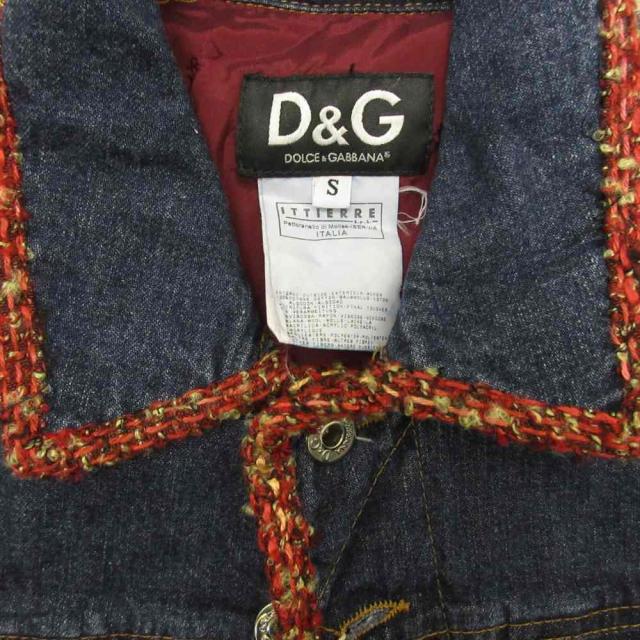 【中古】未使用品 ディー&ジー ドルガバ ドルチェ&ガッバーナ D&G タグ付 ツイードパイピング デニムジャケット S_5