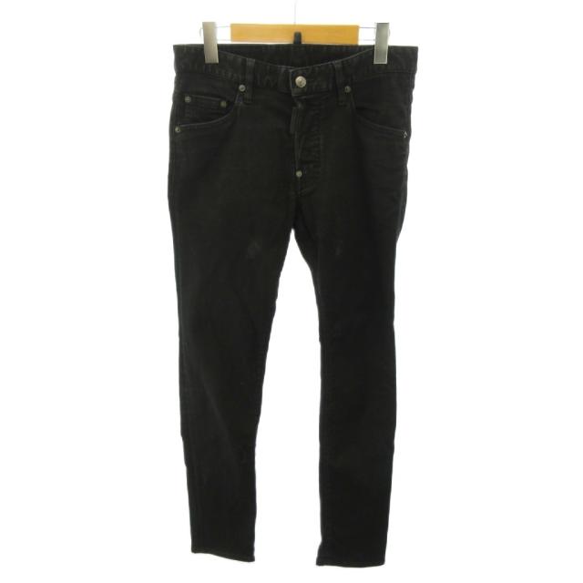 【中古】ディースクエアード DSQUARED2 23SS デニムパンツ ジーンズ スキニー ボタンフライ 44 黒 ブラック