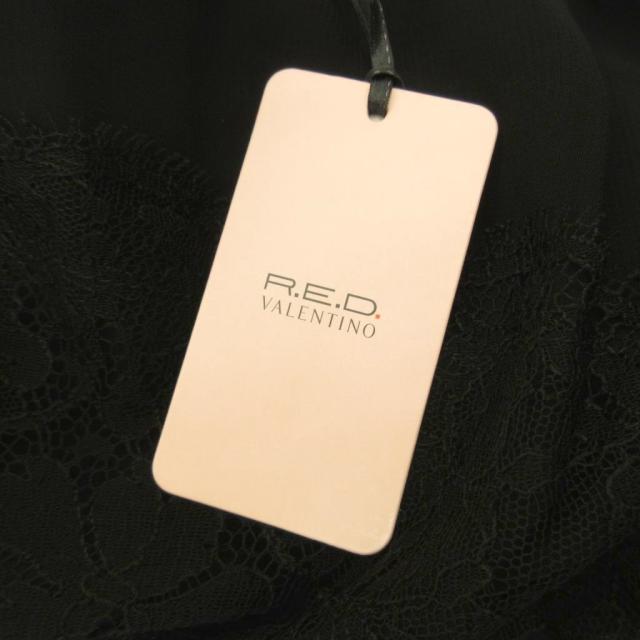 【中古】未使用品 レッド ヴァレンティノ フォーマル シャツ ブラウス レース 切替 シースルー 42 黒 ブラック_6