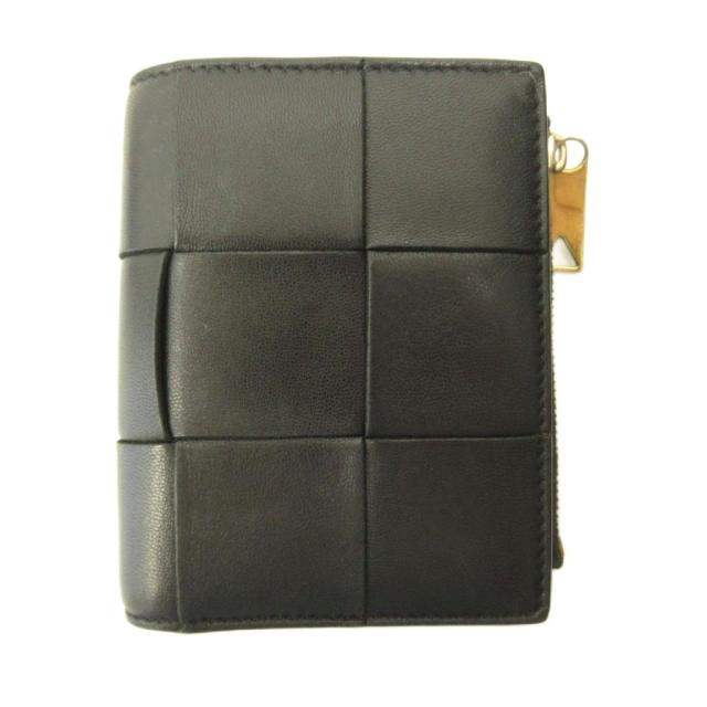 【中古】ボッテガヴェネタ BOTTEGA VENETA スモールカセット イントレチャート レザー ウォレット 二つ折り 財布
