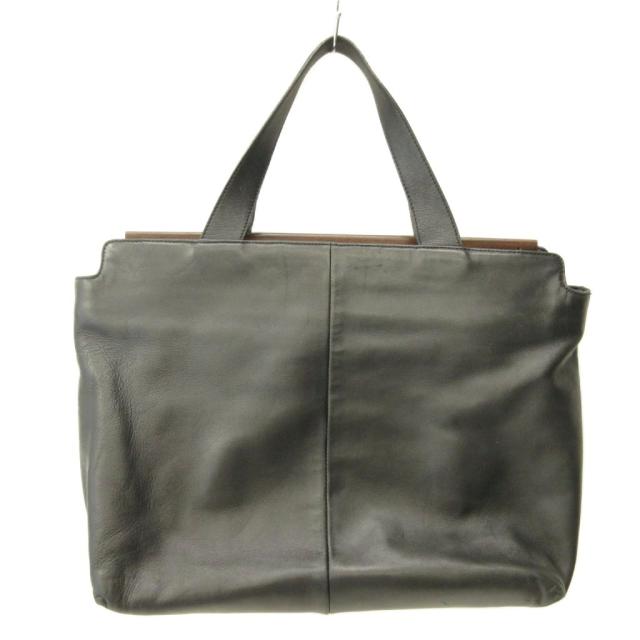 【中古】ロエベ LOEWE トートバッグ レザー ウッド 黒 ブラック 0607 ■STK レディース_1