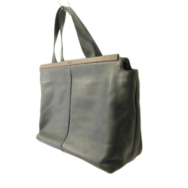 【中古】ロエベ LOEWE トートバッグ レザー ウッド 黒 ブラック 0607 ■STK レディース_2
