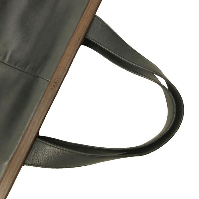 【中古】ロエベ LOEWE トートバッグ レザー ウッド 黒 ブラック 0607 ■STK レディース_4