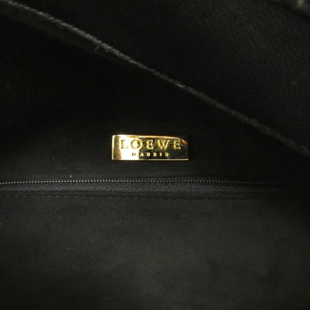 【中古】ロエベ LOEWE トートバッグ レザー ウッド 黒 ブラック 0607 ■STK レディース_6