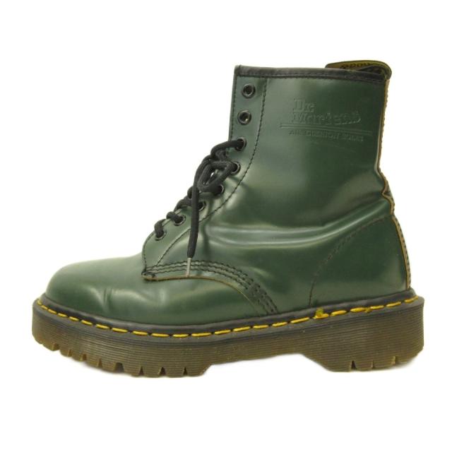 【中古】お医者さんマーチン DR.MARTENS 1460 8大広間 ブーツ シューズ なめし革 厚底 イングランド製 緑 緑であること